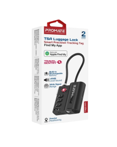 Promate TSA Luggage Lock with Smart Precision Tracking Tag works with Find My App